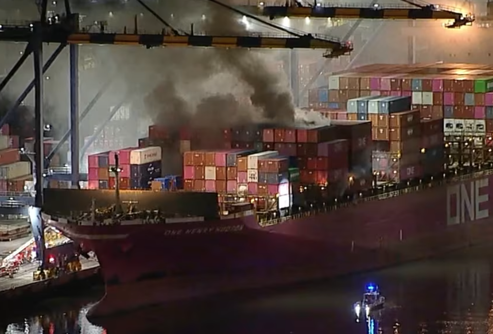 Electrical fire that erupted on cargo ship at Port of Los Angeles now ‘substantially contained’ after no injuries reported